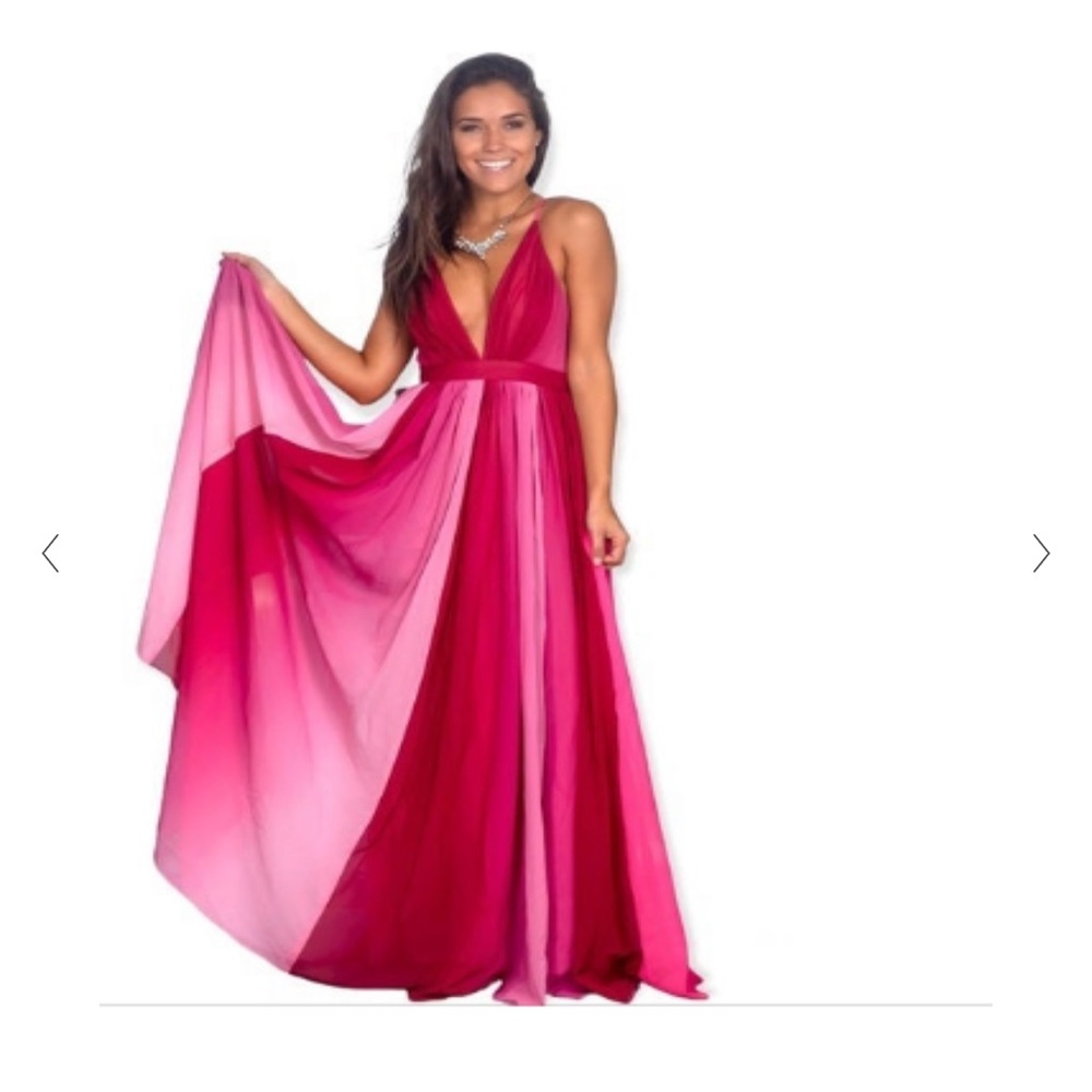 NWT Pink Lily  Spaghetti Strap Plunge Neckline Aline Tulle Skirt Pink Size Large